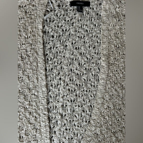5/$25 Forever 21 oversizedd beige/gold open cardigan size medium - Picture 5 of 7